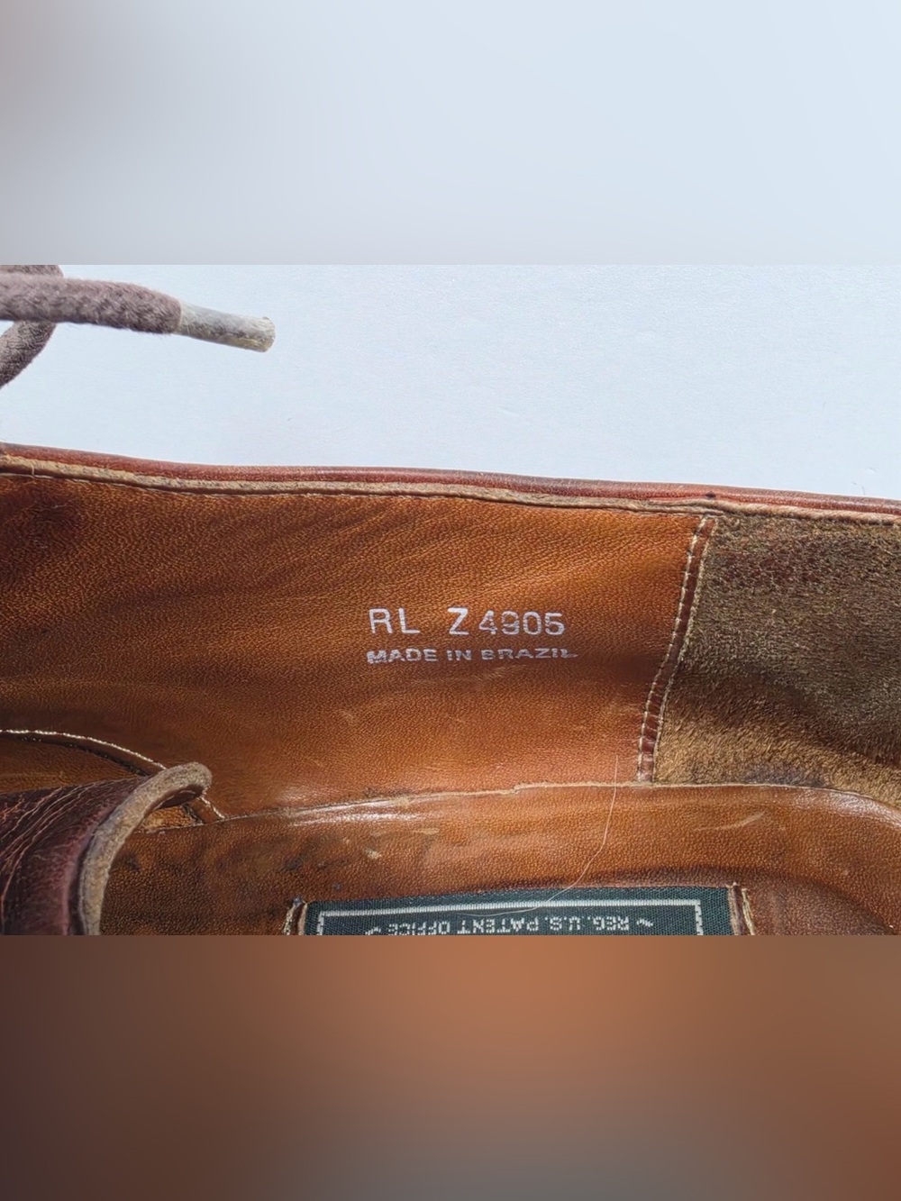 Vtg Polo Ralph Lauren Country Men Leather Derby Shoes Brown Lug Sole 10D - Picture 9 of 12